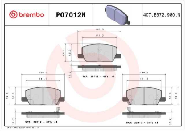 PAST. FRENO BREMBO (D) TRACKER (17-19)