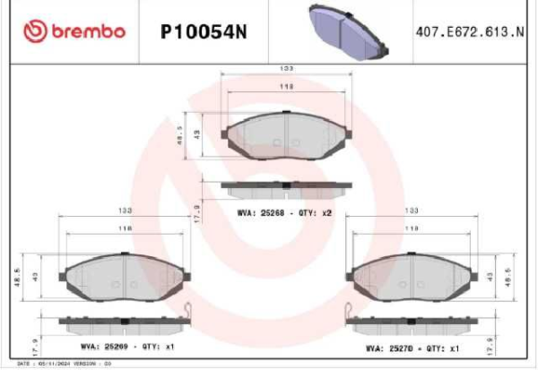 PAST. FRENO BREMBO (D) SPARK GT BEAT