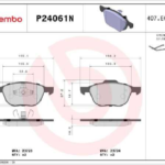 PAST. FRENO BREMBO (D) ESCAPE (13-19) FWD 2.5 FOCUS (12-18) MAZDA 3 (04-11) ECOSPORT (12-20)