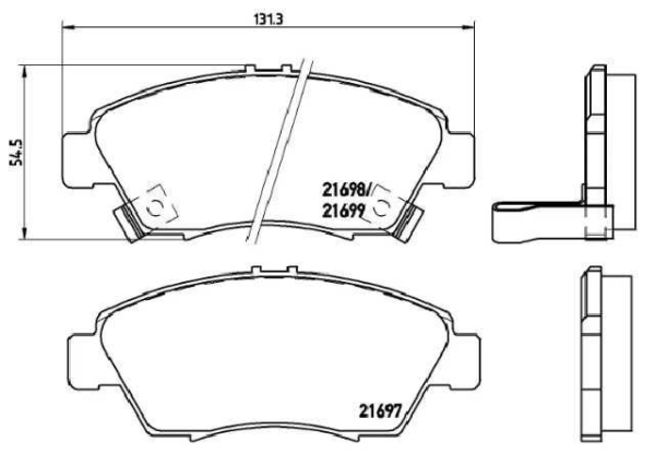 PAST. FRENO BREMBO (D) CIVIC 1.6 (91-97) FIT CITY (14-22)