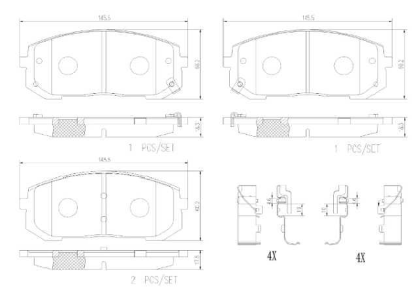 PAST. FRENO BREMBO (D) TUCSON NX (21-24) SPORTAGE (21-24) IONIQ 5 (22-24) EV6 (21-24) SONATA 2.5 (20-22)