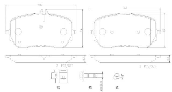 PAST. FRENO BREMBO (D) V167 GLE (18-24) X167 GLS (19-24)