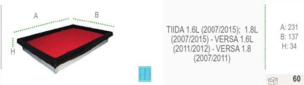 FILTRO AIRE REDFIL TIIDA VERSA