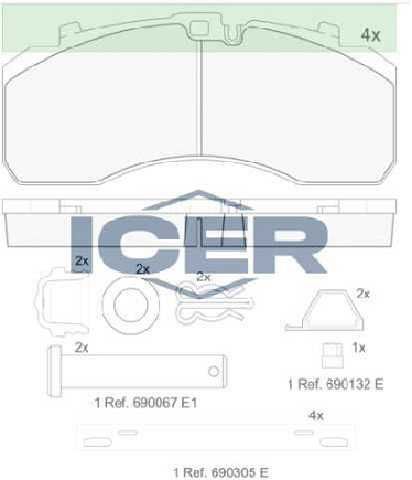 PAST. FRENO ICER MERCEDES BENZ AXXOR D1203