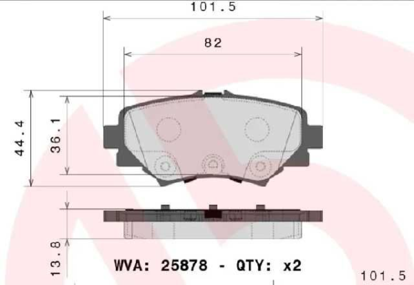 PAST. FRENO BREMBO (P) MAZDA 3 JAP (14-16)