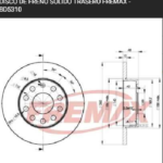 DISCOS FRENO FREMAX (P) BORA JETTA 260MM
