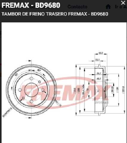 TAMBORES F. FREMAX (4H)(185) FIORINO MILLE PALIO PREMIO SIENNA UNO