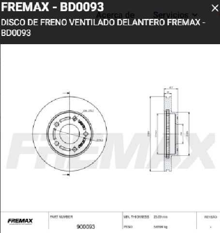 DISCOS FRENO FREMAX (D)(V)(5H)(264mm) SOUEAST DX3 (16-24)