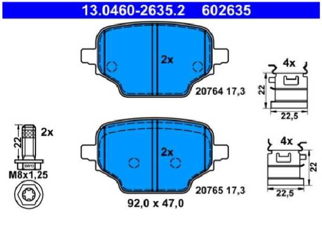 PASTILLA (POSTERIOR) BERLINGO (18-23) PARTNER (18- RIFTER